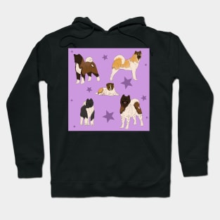 Akita American Pattern Purple Hoodie